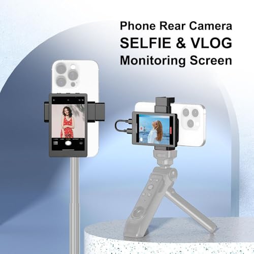 Image of Yantralay Selfie Monitor Screen for Smartphone | 3.97 inch Rear Camera Display with Clamp Mount, Wired & Wireless Mirroring | Mobile Vlogging Accessories