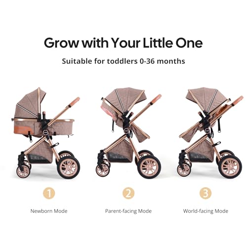 Image of Cochildor DuraFlex 2 in 1 Baby Stroller, Foldable Travel Stroller