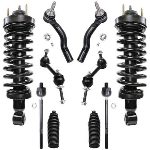 Image of Detroit Axle - Front Struts w /Coil Springs Sway Bar Links Tie Rods Boots Replacement for 2003-2011 Ford Crown Victoria Mercury Grand Marquis Marauder