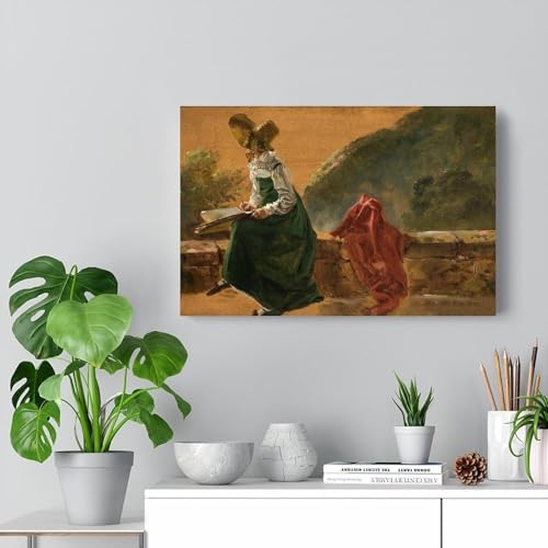 Tableau Dahl Romantisme Princesse Caroline Toile Décorative Murale 20x30cm