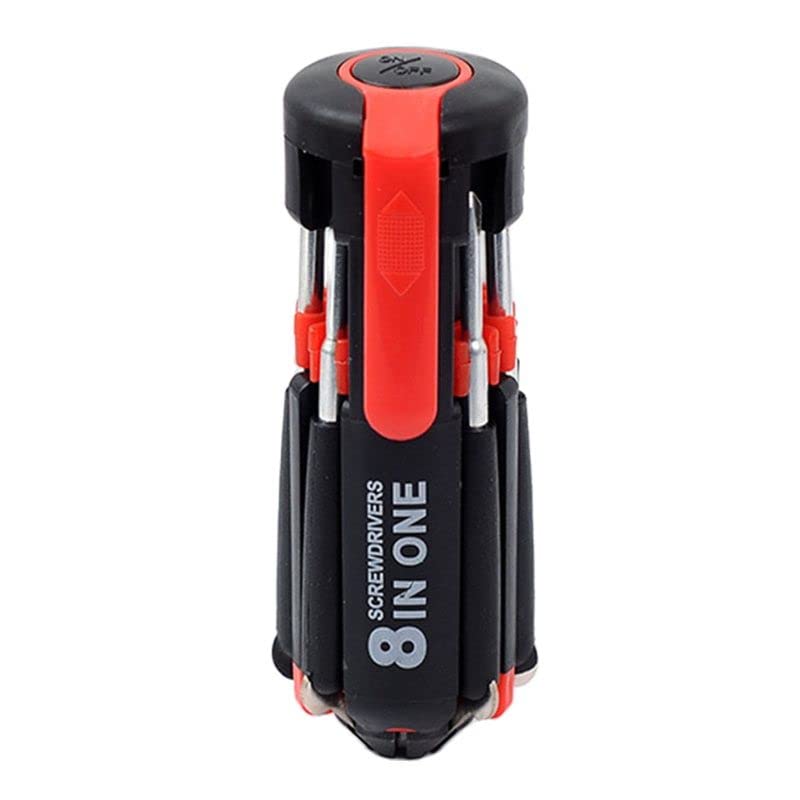 8-in-1 Screwdriver With LED Flashlight Automotive Supplies Multi-functional Outdoor Screwdriver Tools_8 in 1