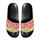Eheartsgir Watermelon Women Summer Slide Slippers Non-Slip Lightweight Casual Open Toe Slippers Soft Sole Beach Vacation Comfortable Slide Sandal
