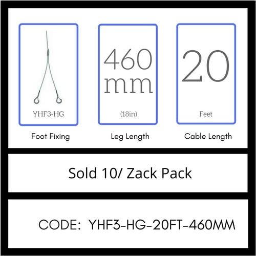 GRIPPLE No. 3 x 20' Y-Toggle Hangers (YHF3-HG-20FT-460MM) Pack of 10, USA Made