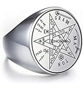Dreamtimes Vintage Viking Ring Magischer Segen Fünfzackiger Stern Solomon Amulett Edelstahl Punkring