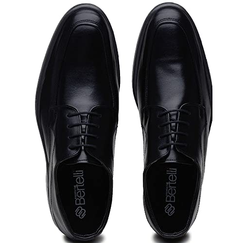 Sapato Social Fino Masculino Bertelli Conforto Ortopedico Elegante Preto (44)