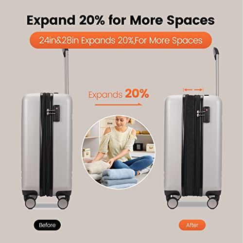 PRIMICIA-GinzaTravel-3-Piece-Luggage-Sets-Expandable-Suitcases-with-4-Wheels-PCABS-Durable-Hardside-Luggage-sets-TSA-lock-Silver-3-Piece-Set202529