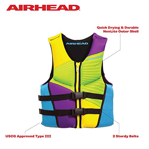 Airhead Gnar Kwik-Dry Neolite Schwimmweste für Erwachsene/Jugendliche, zugelassen von der US-Küstenwache