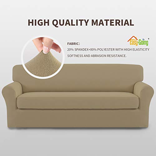 Image of Easy-Going 2 Pieces Stretch Couch Sofa Slipcover Washable