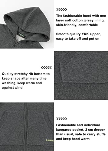 ALAVIKING Kids Soft Brushed Fleece Zip Up Hoodie Casual Athletic Hooded Sweatshirts for Boys and Girls 3-12 Years4