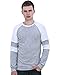 Allegra K Men Long Sleeve Crew Neck Contrast Color Casual T-Shirts Light Gray L