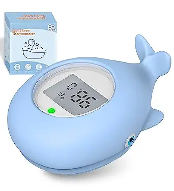 Baby Bath Tub Thermometer for Infant, Waterproof Water and Room Temperature Moni
