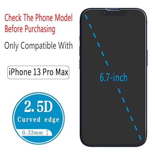 Image of 2+2 Pack Screen Protector for iPhone 13 Pro Max Tempered Glass Film | with Camera Lens Protector, Anti Scratch, Bubble Free