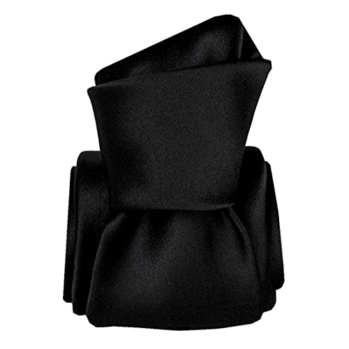 Cravate Soie Noire Mate et Satin Segni Et Disegni anti-plis pour un nœud de costume parfait