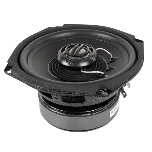 NVX® XFHD5F 5.25” 600W Peak (300W RMS) 2-Ohm Front Fairing Motorcycle Speakers with 1\" Titanium Tweeters, Waterproof, Plug-and-Play Upgrade Compatible for Harley-Davidson Touring 1998–2013 (Pair)