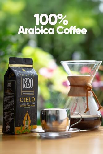 Image of Cafe 1820 Cielo Gourmet, Premium Costa Rican Ground Coffee 100% Arabica, Medium Roast, High Altitude Coffee with Fruity Notes & Acidity, 12 oz (2 Pack)