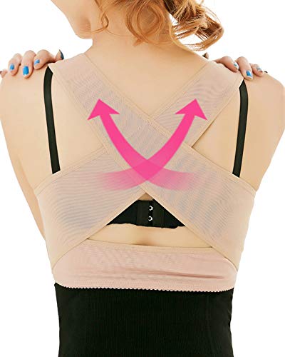 Mengmiao Sujetador Corrector de Postura con Soporte de Espalda para Mujer Nude L Cover