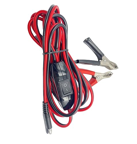 1Pcs 8.2 Feet SAE to Alligator Clips Clamps Wire Harness with On/Off Switch Quick Disconnect Extension Cord for 12V Motorcycle Car ATV, UTV, Pump,Lawn and Garden Sprayers - Thumbnail 3