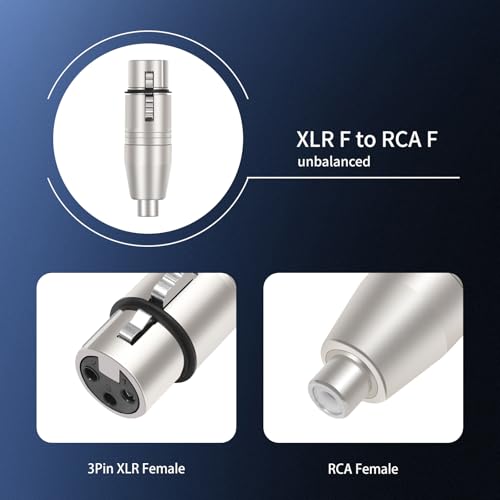 Adaptador XLR Hembra a RCA Hembra, 3 unidades miniatura 3