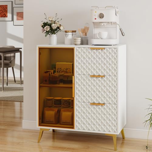 Rovibek Modern Sideboard Cabinet with Storage, Small Kitchen Buffet Cabinet