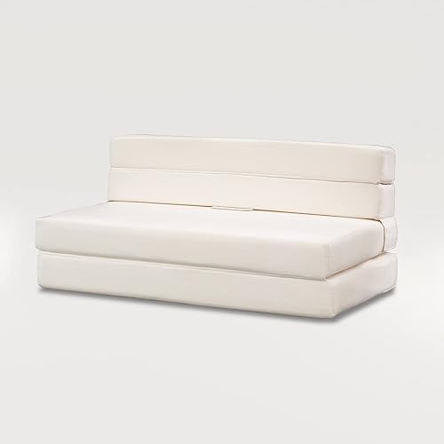 Miniatura 8 de Mjkone Sofá cama futón plegable sofá convertible de tamaño individual sofá cama plegable para sala de estardormitorio sofá de piso con espuma