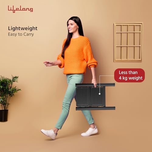 Image of Lifelong 2 Steps Steel Ladder for Home, Foldable & Portable Stairs, Versatile Use for Kitchen, Bathroom & Office Foot Stool - Multipurpose Two Step Stool with 150 Kg Capacity (LLSLS02, Black)