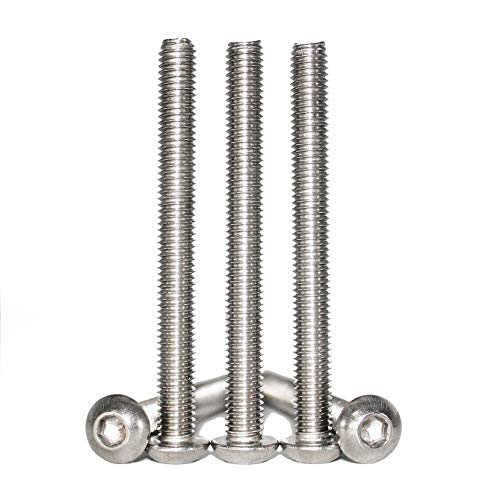 Pack of 5 M8 x 80 Screw Semi-Round Head with Inner Hexagonal Round and Pin ISO 7380-1 Similar Stainless Steel A2-070 Blank Metal Screws