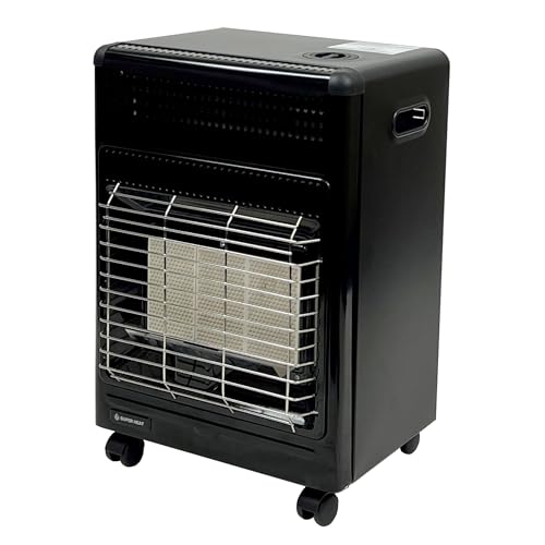 HAMILTON GAS PRODUCTS Indoor Gas Cabinet Heater - Black | 4.2kW Super Heat Mini Radiant Heater with Oxygen Depletion Sensor & Adjustable Heat Settings | Portable Heater for Home, Garage & Office