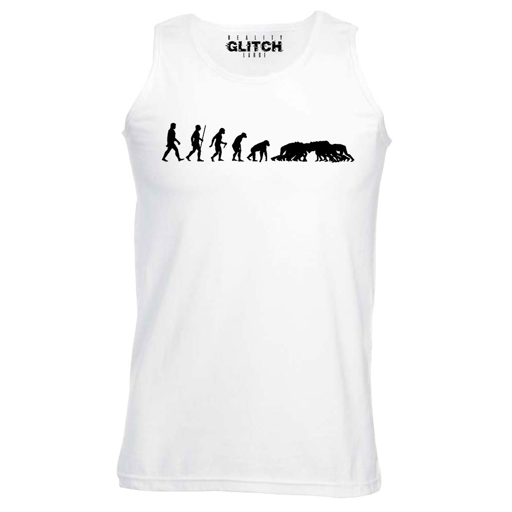 Reality Glitch Men's White Evolution Of Rugby Vest