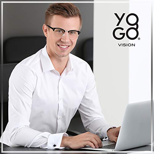 Image of Yogo Vision Blue Light Glasses for Men and Women Semi Rimless Half Rim Computer Eyeglasses