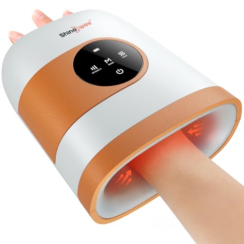 Image of SHINE WELL Hand Massager - Cordless Hand Massager with Heat and Compression for Arthritis and Carpal Tunnel - Muscles Pain Relief from Wrist to Palm and Finger, Gifts for Women Men