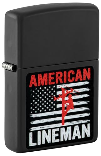Zippo Encendedor American Lineman Negro Mate miniatura 1