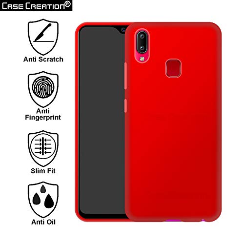 Image of Case Creation Luxurious OG Series for Vivo Y91 Case Cover,Anti-Dirty Slim Case Frosted Matte Cute Candy TPU Raised Bezel (Splash of Color) Back Cover for Vivo Y91 -Wine Red