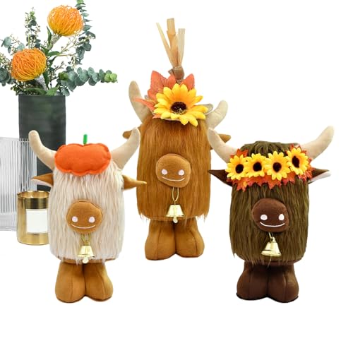 Gnomos de las Tierras Altas para decoración del hogar y jardín en set de 3 peluches