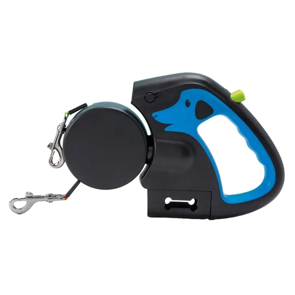 Laisse pour 2 chiens double et retractable pour balades sereines