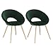 WOLTU 2X Sillas Cocina Silla Tapizada en Terciopelo Silla Nórdica Vintage Silla Salon Silla Metal Taburete de Oficina Sillas Comedor Silla Respaldo Verde Oscuro BH230dgn-2