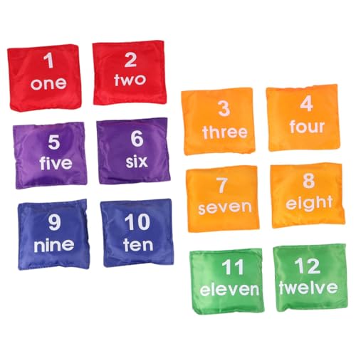 CORHAD Bean Bag Toss for Kids 12 Pcs Number Bean Bags Kids Party Toys Toddler Toys for Preschool Activities