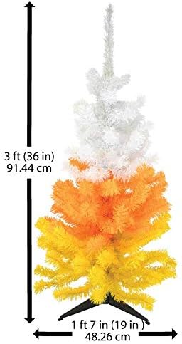 Miniatura 6 de Tree Buddees Árbol de Halloween de maíz caramelo blanco naranja y amarillo (3 pies)