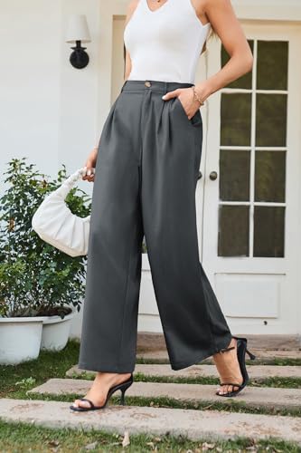 GRACE KARIN Women's Wide Leg Pants Business Casual Straight Long Trousers Palazzo Flowy Pants3