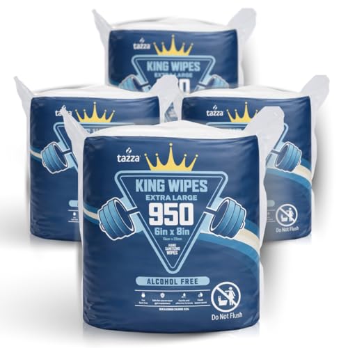 Tazza Gym Equip Wipes 4 x 950 Count (3800 Total Wipes) - Durable Pre-Saturated Gym Equipment & Surface Cleaning Wipes