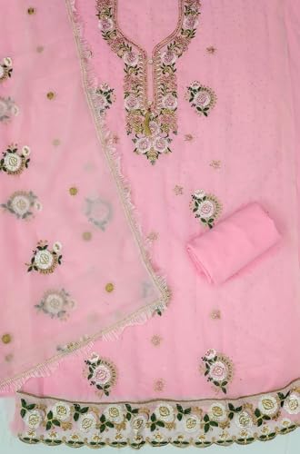 Image of Women's Georgette Embroidery Work Unstitched Dress Material