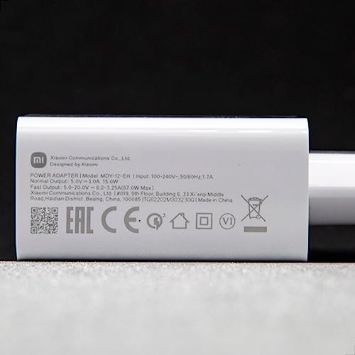 Kit Carregador E Cabo Compatível Xiaomi Mi Turbo 67w POCO X3 X4 X5