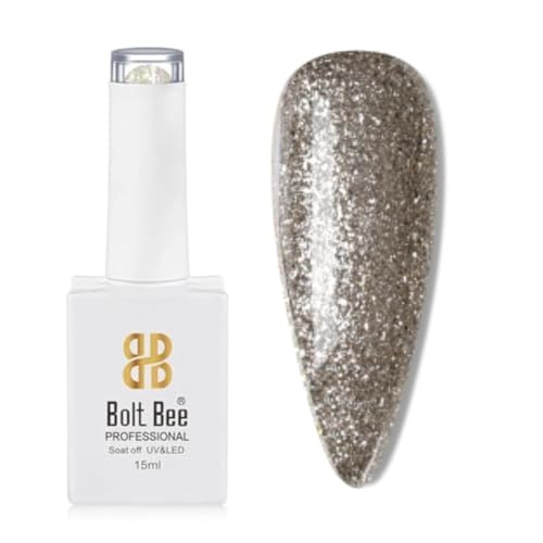 Image of Bolt Bee Glitter Color Gel Nail Polish Soak Off UV Gel DIY at Home Manicure Salon Nail Art (83, 15ml)