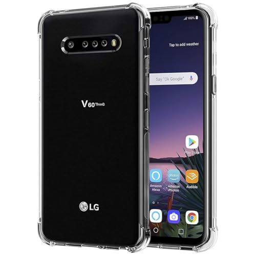 Sidande Handyhülle für LG V60 ThinQ 5G Hülle/LG V60/LM-V600EA Hülle für Mädchen Frauen, Transparente weiche Flexible TPU Slim Handy-Schutzhülle für LG V60 ThinQ Kristallklare