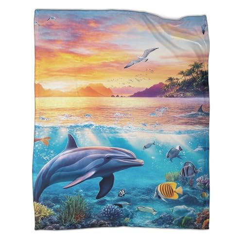 Couverture de voyage dauphin pour canapé et bureau - 2