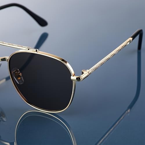 Lunettes de soleil vintage pour hommes UV400 monture acétate robuste - 6
