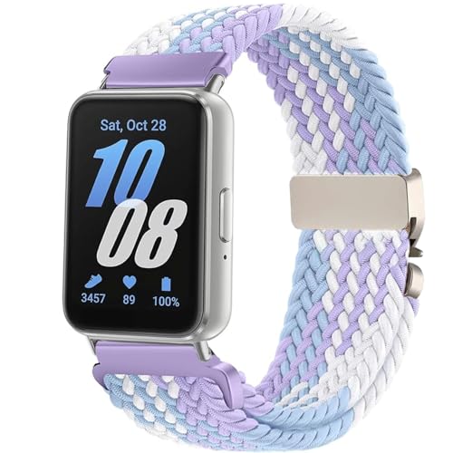 VELULYX bracelet tressée en nylon compatible avec Samsung Galaxy Fit 3, bracelet élastique pour Samsung Galaxy Fit 3 SM-R390 Herren Damen