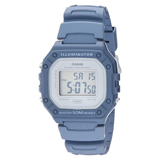 Casio Illuminator Alarm Chronograph Digital Sport Watch (Model W218HC-2AV) (Blue)