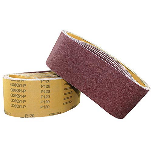 Bandes abrasives 100x610 mm lot de 10 papiers de verre pour ponceuse à bande