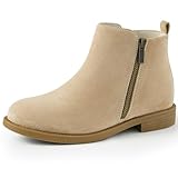 Harvest Land Womens Chelsea Boots Ladies Ankle Boots Winter Boots Stylish Classic Short for Adults Zip up Shoes Sand 8UK