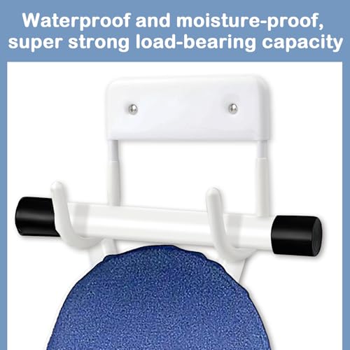 Ironing Board Holder Wall Mount, T Leg Ironing Board Hanger Stainless Steel, Ironing Board Hook for Storage, Ironing Board Holder Organizer Wall Rack for Laundry Rooms, White